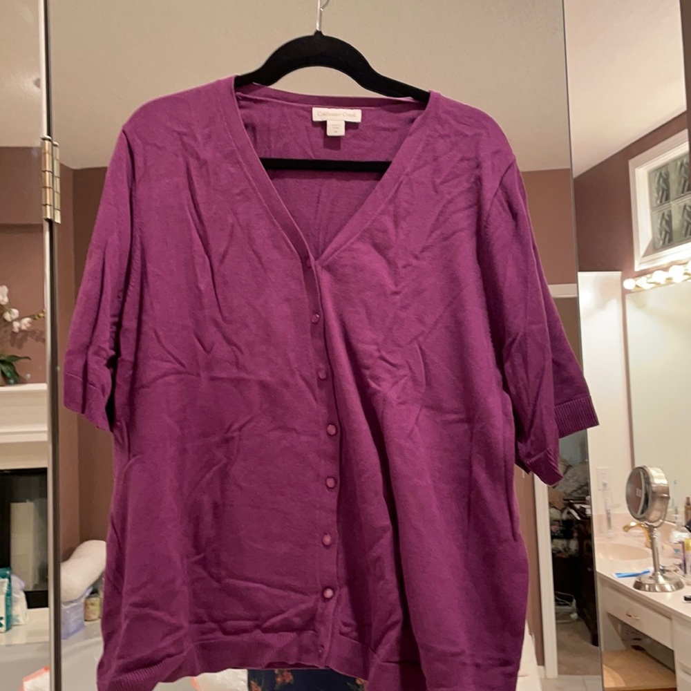3x coldwater creek short sleeve cardigan